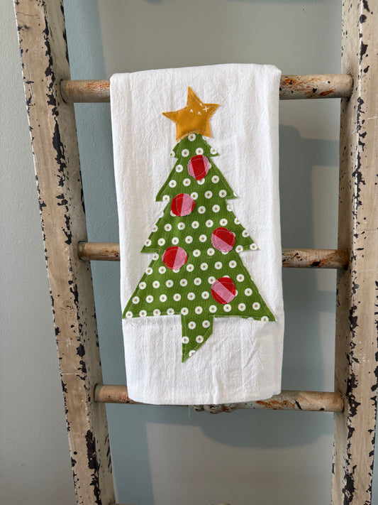 Dot Tree Appliqué Tea Towel