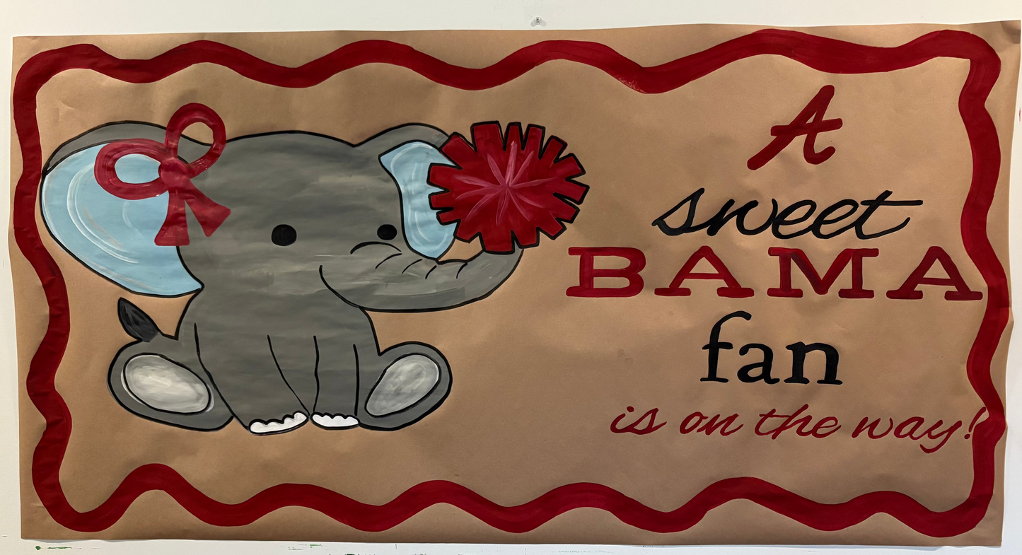 Alabama Butcher Paper Banner for Baby Shower
