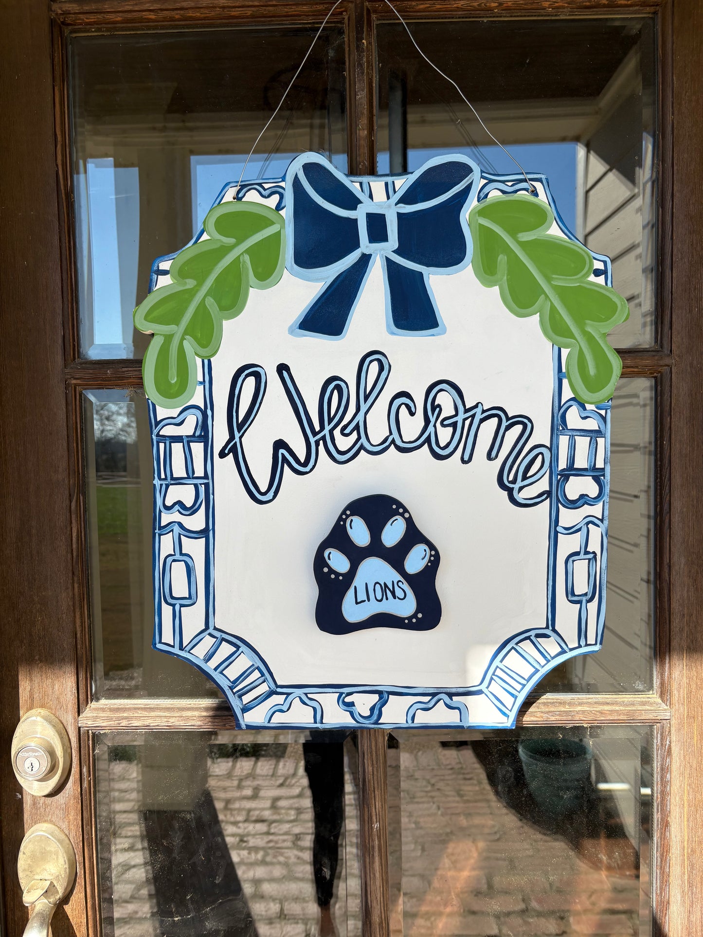 Blue interchangable door hanger