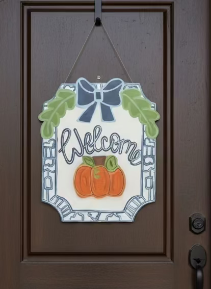 Blue interchangable door hanger