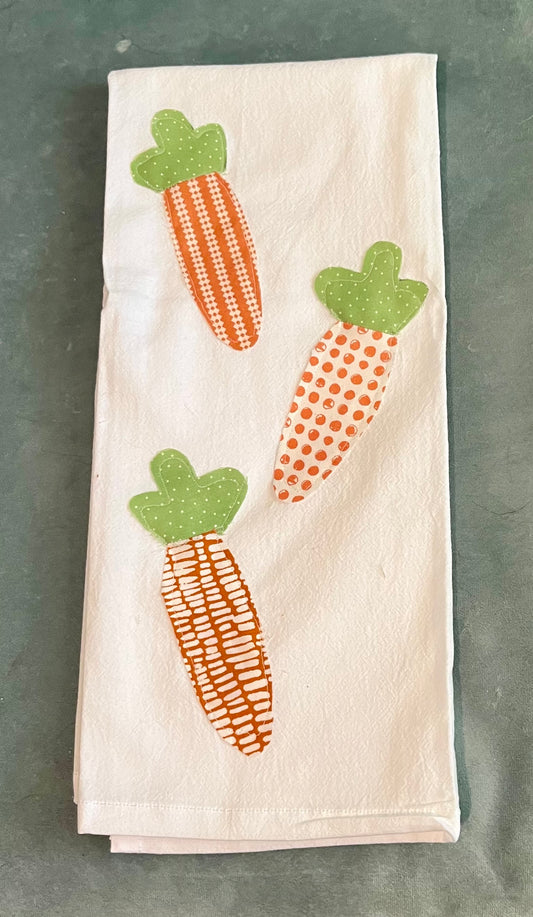 Carrot Appliqué Tea Towel