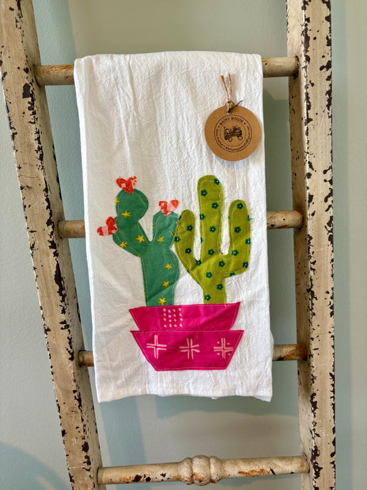 Cactus Appliqué Tea Towel