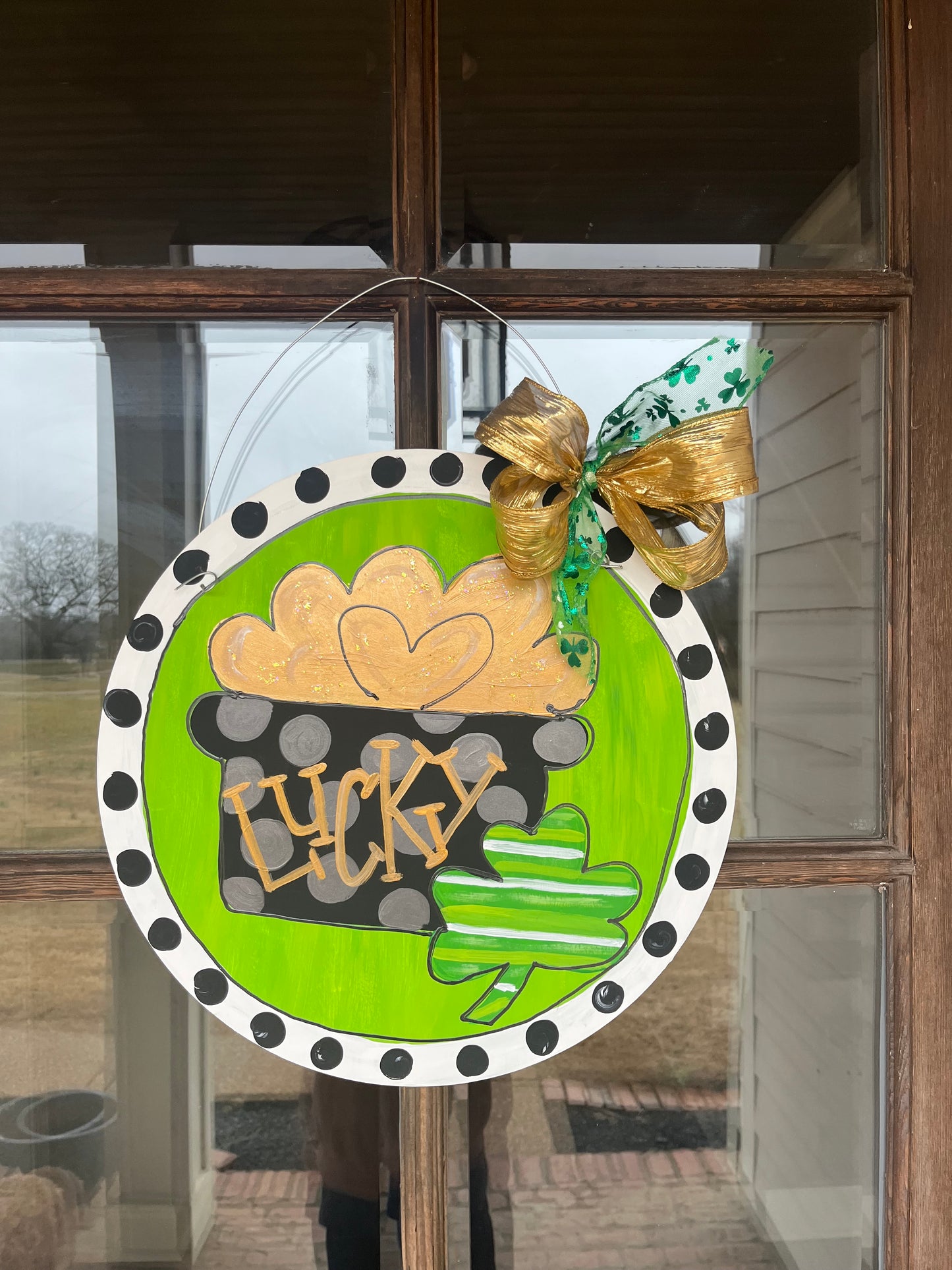 Pot Of Gold Wooden Door Hanger