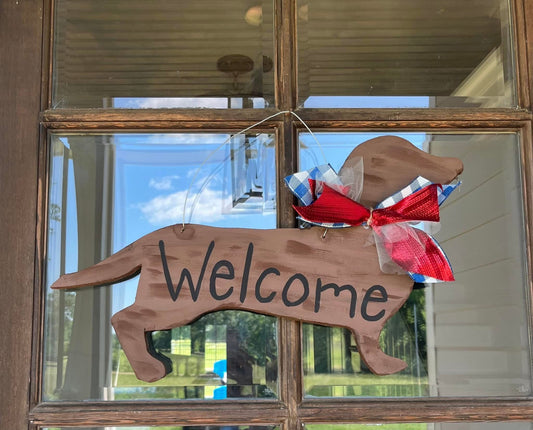 Dachshund Wooden Door Hanger
