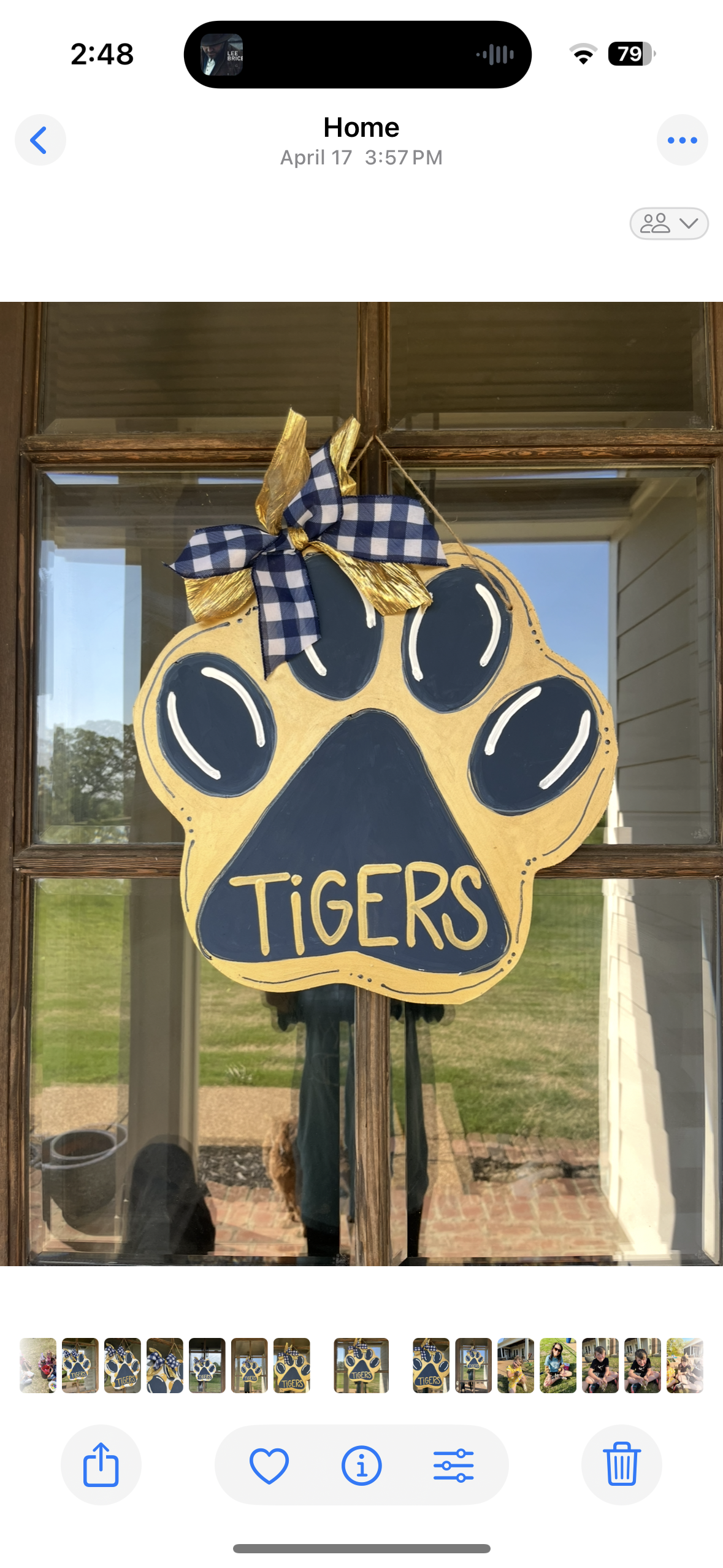 Gold Tiger Paw Print Door Hanger