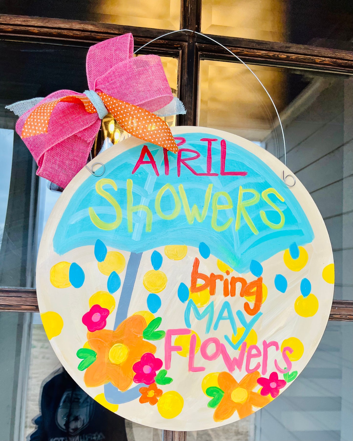 April Showers Wooden Door Hanger