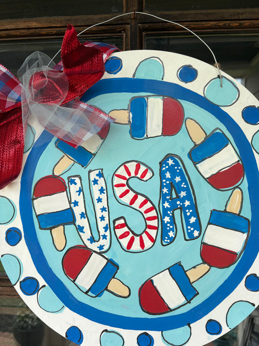 USA Wooden Door Hanger