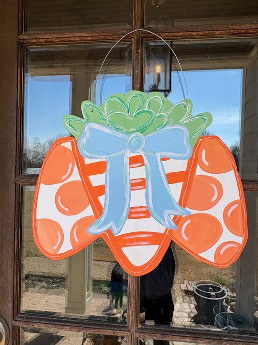 Carrot wooden door hanger